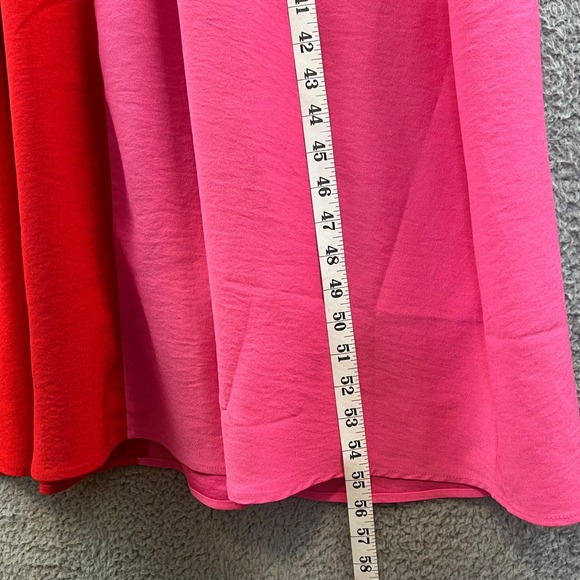 NWT Tuckernuck India Hicks Maxi Dress Womens M  Red Pink Colorblock Belted - Picture 10 of 13